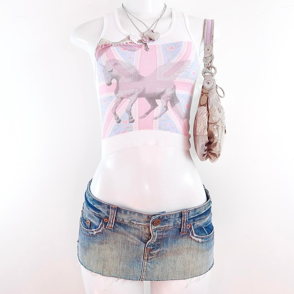 y2k pastel unicorn graphic tank top